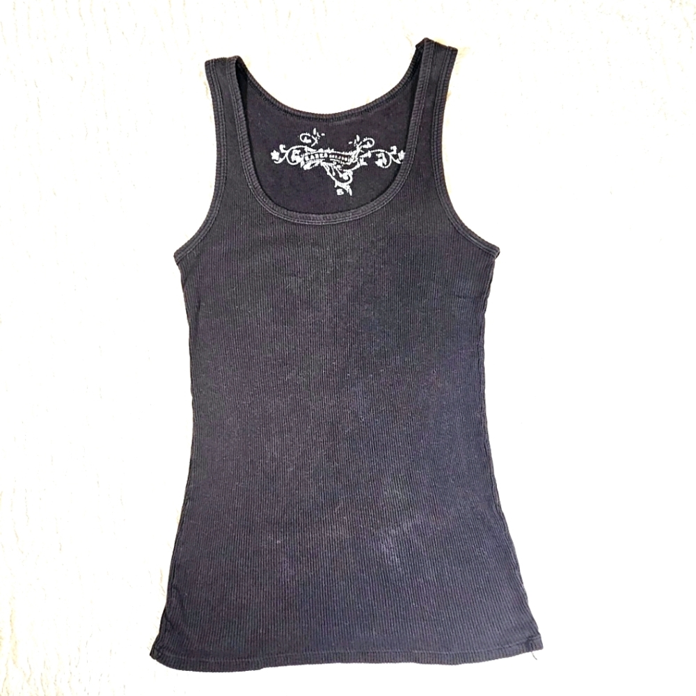 Black Ribbed Tank Top - Picture 6 of 6